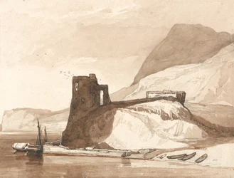 Küstenszene mit einer Burg